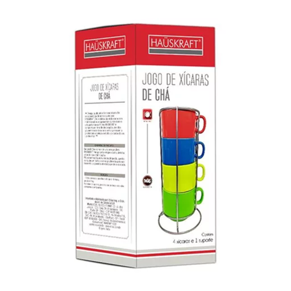 Conjunto de Xícaras de Chá 200ml em Porcelana com Suporte JGCH-014 Hauskraft-35d6864a-6199-465f-8abc-4e75744baaf2