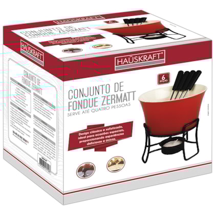 Conjunto Fondue Vermelho Zermatt VM 6 Peças HAUSKRAFT-2c271278-ffa4-4510-bf7e-d082b4bc7ffe