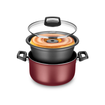 Conjunto Forma de Pudim Banho Maria 20cm 3,2L Cereja 8923 MTA-984001a1-d799-4df4-b496-7178da651a64