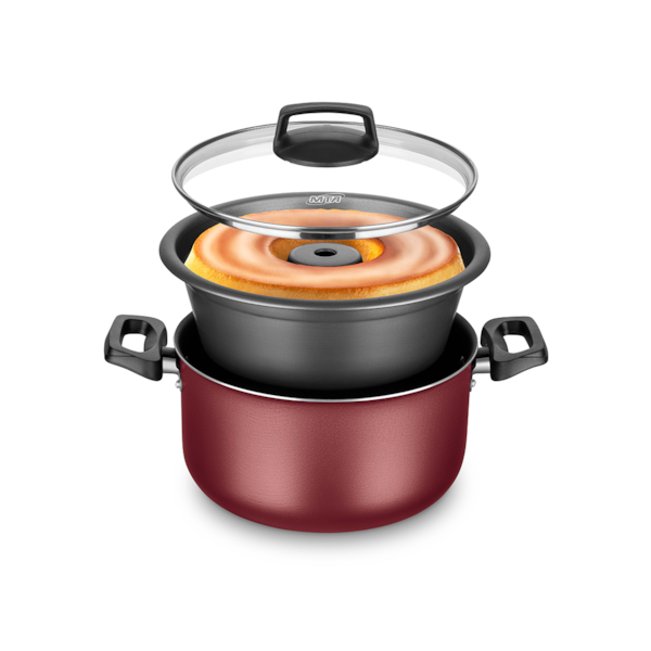 Conjunto Forma de Pudim Banho Maria 20cm 3,2L Cereja 8923 MTA-91c5e0a2-a814-4936-ad9e-c90560d4dbbe