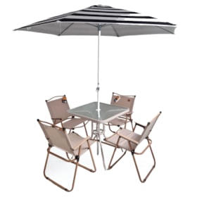 Conjunto Jardim BG Mesa/Cadeira/Guarda sol Milagres Belfix