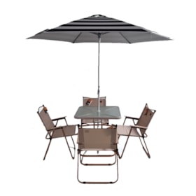 Conjunto Jardim BG Mesa/Cadeira/Guarda sol Milagres Belfix