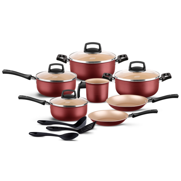 Conjunto Jogo de Panelas Com Acessórios 10 Peças SELETTA Cereja 8836 MTA -7a571e2d-d19a-4fad-83b5-93463e3cb655