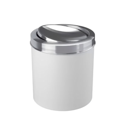 Conjunto lixeira 4,6L Escova Sanitária Tampa em Inox Branco 99419/2007 Coza-c8317532-9162-422b-89ec-672abbb10456