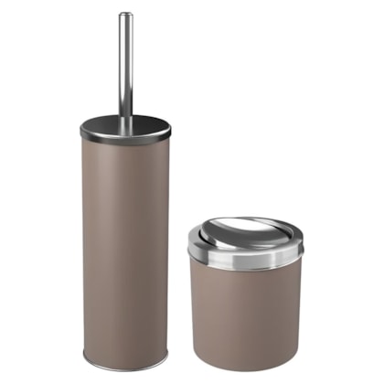 Conjunto lixeira 4,6L Escova Sanitária Tampa em Inox Warm Gray 99419/2126 Coza-62198a5a-c831-4b81-92f2-8828283c53f8