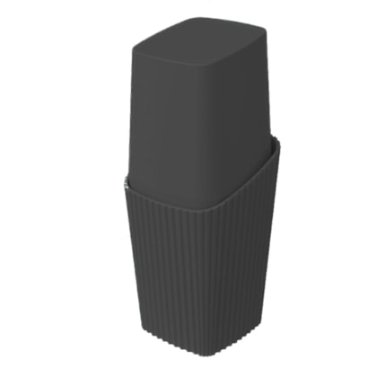 Conjunto New Square Slim para Banho 4pçs Preto 99010/2008 Coza-ceb85927-4849-4e79-90af-80226546c2d1