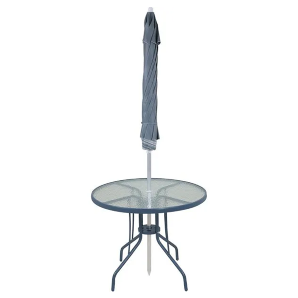 Conjunto Noronha Jardim em Alumínio com Cadeira + Mesa + Guarda-Sol Cinza 6 Pçs 86008 Bel-b95fa5c0-457a-41e1-8926-3d997e9d1234