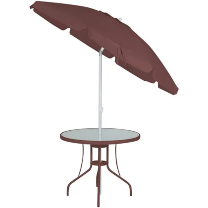 Conjunto Noronha Jardim em Alumínio com Cadeira + Mesa + Guarda-Sol Marrom 6 Pçs 86012 Bel -e2ceb489-f64e-4a73-84ec-92d35ba47cdb