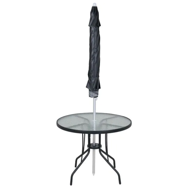 Conjunto Noronha Jardim em Alumínio com Cadeira + Mesa + Guarda-Sol Preto 6 Pçs 86007 Bel -20bdea13-a7dc-46c3-920a-3d9edc4d5f78