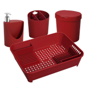 Conjunto Organizador Basic Single Para Cozinha 4pçs Vermelho Bold 99256/4465 Coza