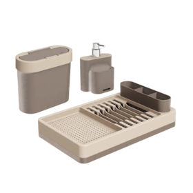 Conjunto Organizador Flat Para Cozinha 3pçs Warm Gray e Light Gray 99347/2334 Coza