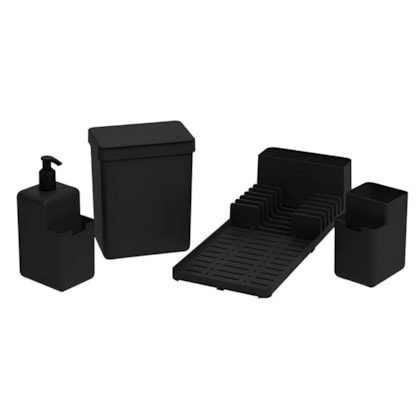 Conjunto Organizador Single Para Cozinha 4pçs Preto 99311/1008 Coza