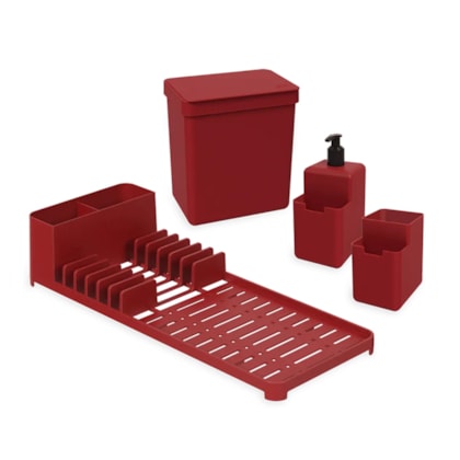 Conjunto Organizador Single Para Cozinha 4pçs Vermelho Bold 99311/1465 Coza