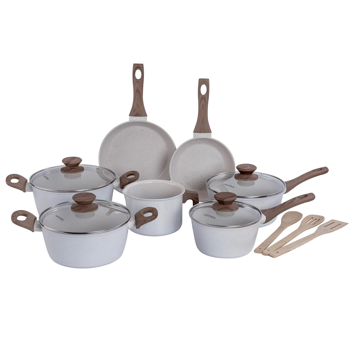 Conjunto Panelas 8 peças Mármol Style Cook 10216 Mimo Style