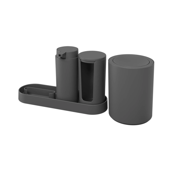 Conjunto para banheiro serene 4 peças cinza chumbo 99408/1536 Coza-33eaa2be-888e-4518-ad2e-ea2e02a4f85a