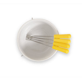 Conjunto para Fondue 7 peças Inox & Amarelo 1256114 Brinox