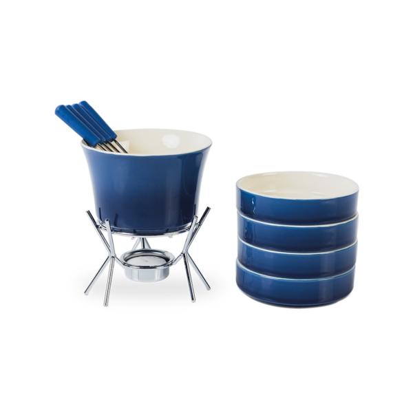 Conjunto Para Fondue Cerâmica 11 Peças Azul 1256/117 Brinox-dbea7549-961e-46ca-8688-8d91ae14eb0b