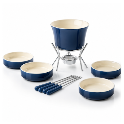 Conjunto Para Fondue Cerâmica 11 Peças Azul 1256/117 Brinox-d415c038-d3b2-4fa0-a08f-b1d1ec9b62dd