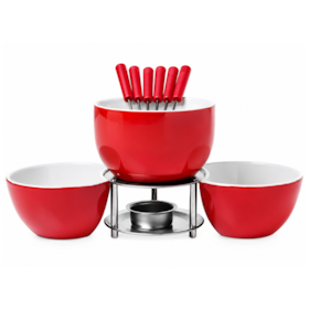 Conjunto Para Fondue Cerâmica 11 Peças Vermelho 1256/103 Brinox
