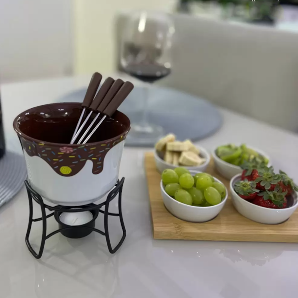 Conjunto Para Fondue Com Bowl em Cerâmica Choco 7pçs 1256/115 Brinox-43e7c7d1-38f6-4d09-9a02-73b626f68f4f