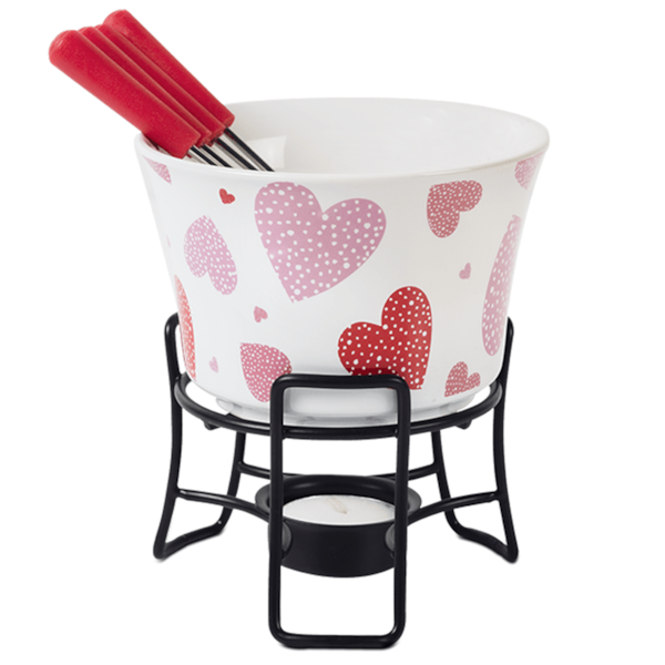Conjunto Para Fondue Com Bowl em Cerâmica Coração 7pçs 1256/113 Brinox-598f226f-a43b-418d-9b8f-6be10c5177f0