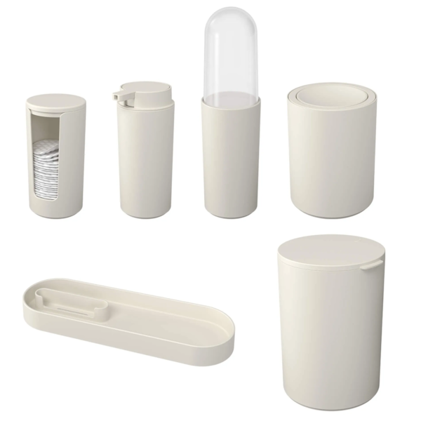 Conjunto Serene P/ Banho 6pçs Cinza Claro 99417/2468 Coza-2c1a86b1-ecfa-4706-8e05-edf45b417123