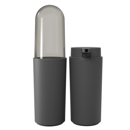 Conjunto Serene p/ Banho Porta Escova com tampa e Porta Sabonete 2pçs Cinza Chumbo 99407/7536 Coza-0390fbb7-1957-4d02-ba13-ae2dda9a0df1