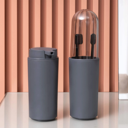 Conjunto Serene p/ Banho Porta Escova com tampa e Porta Sabonete 2pçs Cinza Chumbo 99407/7536 Coza-36b55d06-8e9d-4c9f-ac56-4b7859b11000