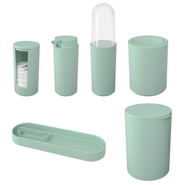 Conjunto Serene Para Banho 6pçs Verde Jade 99417/2535 Coza-5e9b21de-6d69-4cbc-836c-ccc48ace6c9b