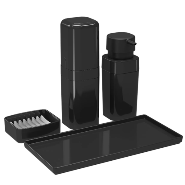 Conjunto Splash Para Banho 4pçs Preto 99386/4008 Coza-d2c6203b-2ebd-4044-b9e7-5a6d349bbdd1