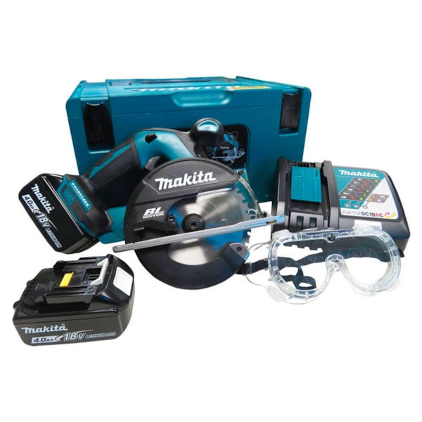Cortadora de Metal a Bateria 18v C/ Carregador + 2 Baterias + Óculos e Mak-Pac DCS551RMJ Makita-6e4d6432-0a89-4eed-ae6e-1ff7ec2c8347