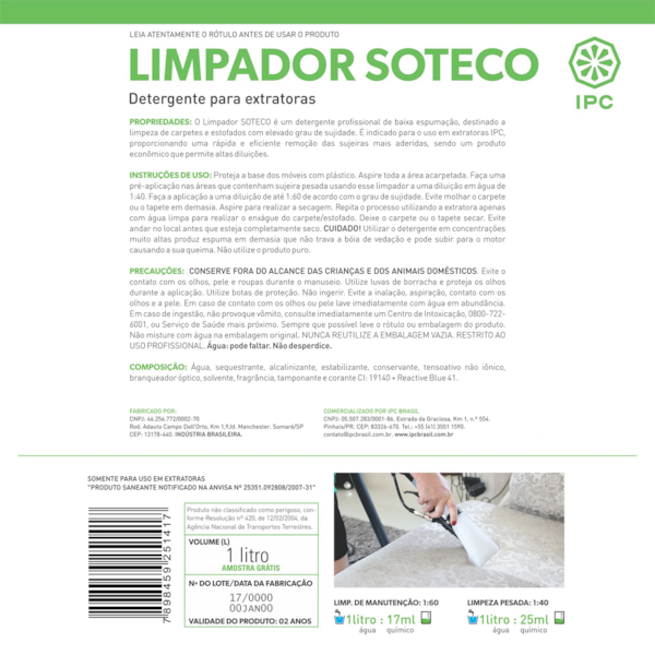 Detergente Limpador para Estofados 1L SBN1601 IPC-437febb5-f395-46d7-a733-1128465575b9