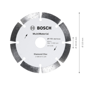 Disco Corte Diamantado Segmentado 110-20mm.2608615229 Bosch