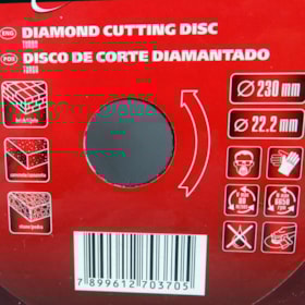Disco Corte Diamantado Turbo 230x22,2mm Cód.731839 MTX
