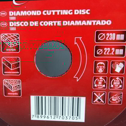 Disco Corte Diamantado Turbo 230x22,2mm Cód.731839 MTX-1745e84e-b80c-4e18-9d73-1614f1d083b7
