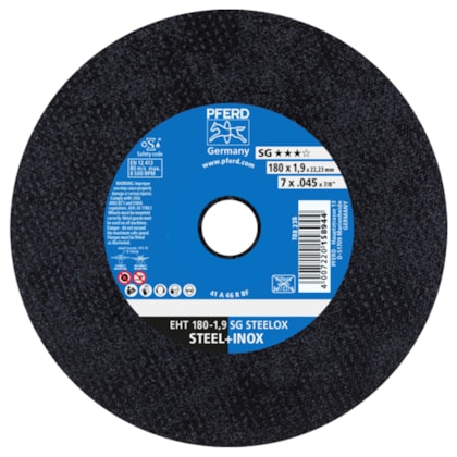 Disco De Corte 180x1,9x22,23mm A46 Rsg Steelox 69121074 Pferd