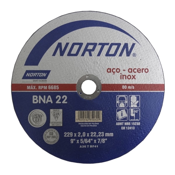 Disco de Corte 229x2x22,23 mm BNA22 Norton-408076ea-a57c-4914-9a13-b2031a349da2