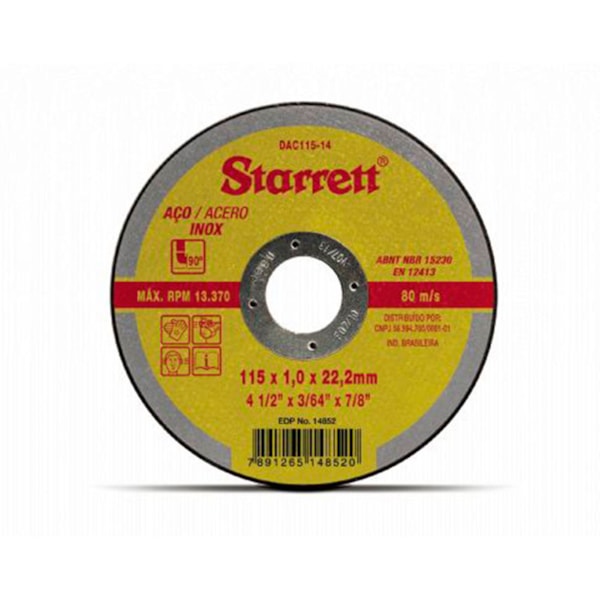 Disco de Corte 4.1/2 115mm DAC115-14 Starret-3b1f998d-35e2-482a-87ed-b75161d4fde3