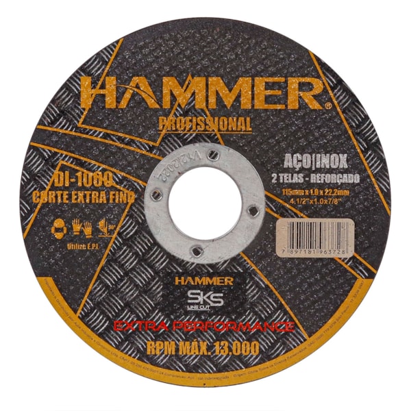 DISCO DE CORTE 4.1/2X1,0X7/8 INOX - GYDI1000 HAMMER-c72cdb67-2786-4ea5-a907-5e876a569e03