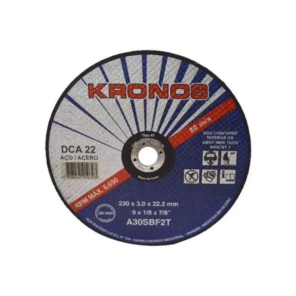 Disco de Corte 9 x 1/8 x 7/8 DCA22 Standart 03003 Kronos-edeb98e6-9042-4daf-8bf7-a51deb883066