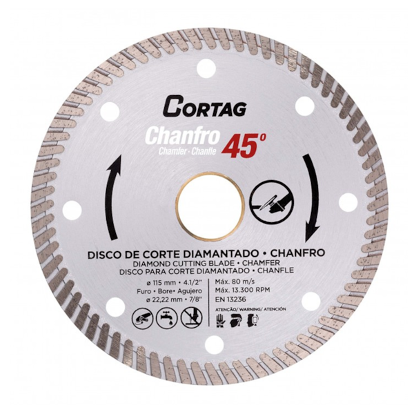 Disco de Corte Chanfro Diamantado Turbo 115mm x 20mm 61907 Cortag-95105eb2-90f9-4358-ac26-4c2eed642ffe