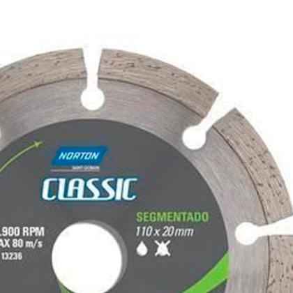 Disco de Corte Classic Diamantado Segmentado 110 mm x 20 mm 70184693465 Norton