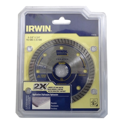 Disco de Corte Diamantado 110MM Turbo Porcelanato 1778735 Irwin-9631c271-8c9a-41eb-b508-2c74cdb2ffa8