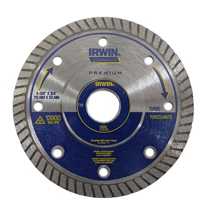 Disco de Corte Diamantado 110MM Turbo Porcelanato 1778735 Irwin