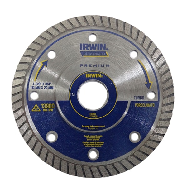 Disco de Corte Diamantado 110MM Turbo Porcelanato 1778735 Irwin-a060bb88-d6df-4f98-bc36-0e1f874dc41f