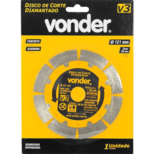 Disco de Corte Diamantado 121mm Segmentado V3 1268121000 Vonder-d85b754e-adc5-49e4-ac3f-9ec5d18693f3