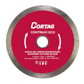 Disco de Corte Diamantado Continuo Eco 110mm x 20mm 61548 Cortag