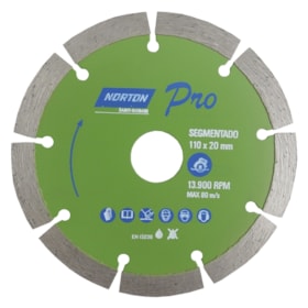 Disco de Corte Diamantado Pro Segmentado 110mm Norton
