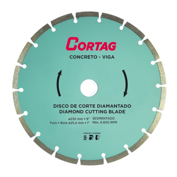 Disco de Corte Diamantado Segmentado Para Concreto 230mm x 25,4mm 60.597 Cortag-4825f87d-a9a3-46b2-9906-b31bf3ab838c