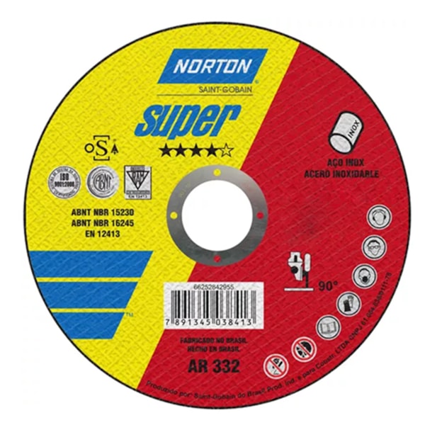 Disco de Corte Inox 180x3x22,23mm AR 332 Norton-f1193cea-4352-479c-9849-f1aa2e0a59d6